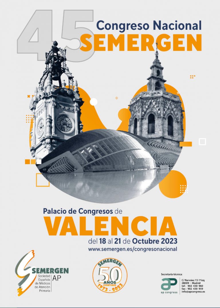 45º Congreso Nacional SEMERGEN, del 18 al 21 de octubre, Valencia